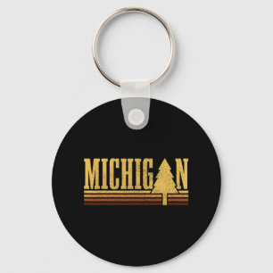Michigan Vintage Baum State Pride Camping Wandern  Schlüsselanhänger