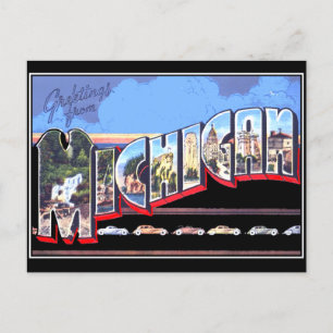 Michigan Vintage Postkarte