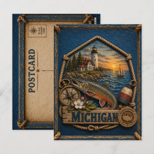 Michigan Vintage Reise Postkarte