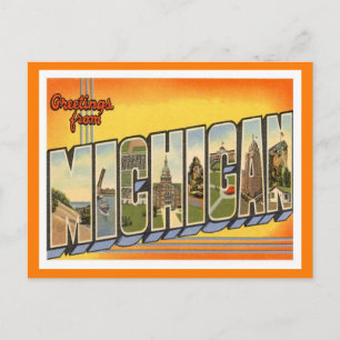 Michigan Vintage Travel Postkarte