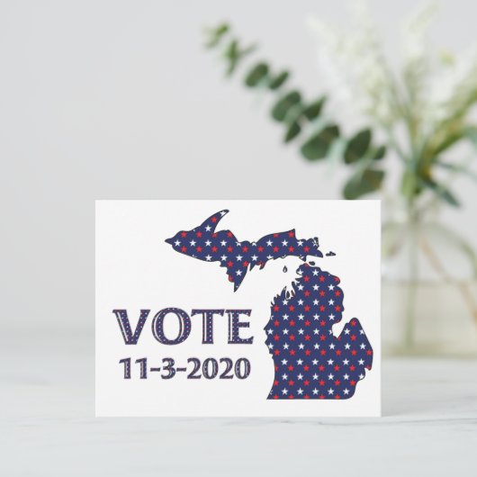 Michigan Vote Postkarte (Stehend Vorderseite)