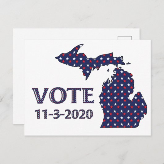 Michigan Vote Postkarte (Vorne/Hinten)
