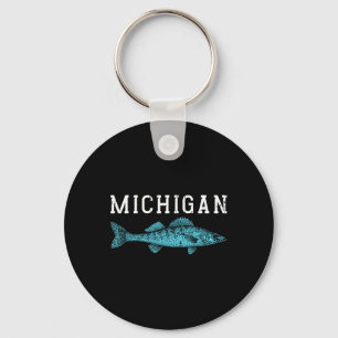Michigan Walleye-Angler Fischer Mittlerer Westen  Schlüsselanhänger