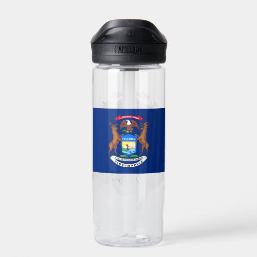 Michigan-Wappen, Flagge, Michigan Trinkflasche (Rückseite)