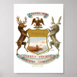 Michigan-Wappen Poster
