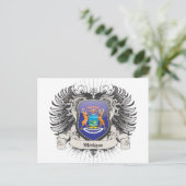 Michigan Wappen Postkarte (Stehend Vorderseite)
