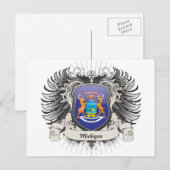 Michigan Wappen Postkarte (Vorne/Hinten)
