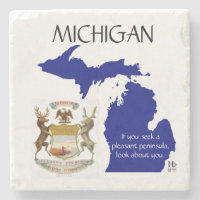 Michigan-Wappen und Karte