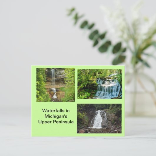 Michigan Waterfall Postkarte (Stehend Vorderseite)