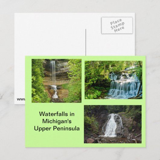 Michigan Waterfall Postkarte (Vorne/Hinten)