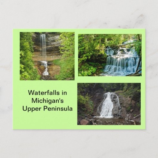 Michigan Waterfall Postkarte (Vorderseite)