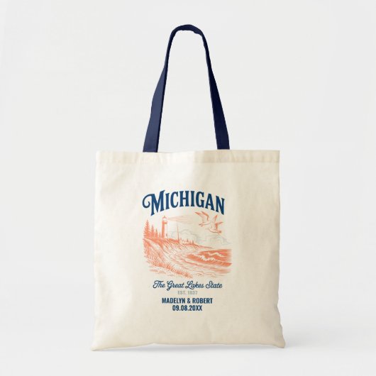 Michigan Wedding Welcome Bag, State Love Tragetasche (Vorne)