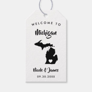 Michigan Wedding Welcome Bag Tags, Karte Geschenkanhänger
