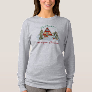 Michigan Weihnachts-Langärmel-T - Shirt
