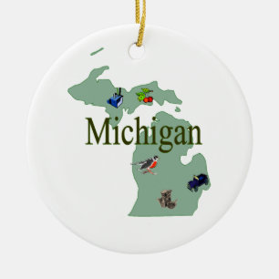Michigan-Weihnachtsbaum-Verzierung Keramikornament