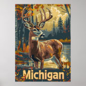 Michigan Weißschwanzhirsche Poster (Vorne)