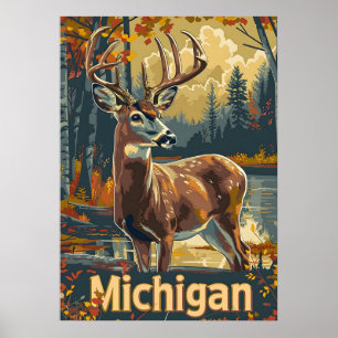 Michigan Weißschwanzhirsche Poster