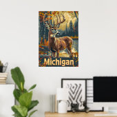 Michigan Weißschwanzhirsche Poster (Heimbüro)