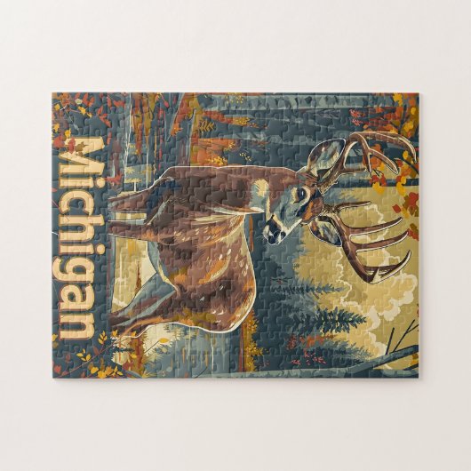 Michigan Weißschwanzhirsche Puzzle (Horizontal)