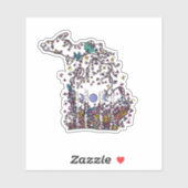 Michigan Whimsy Wildflower Meadow Vinyl Sticker (Blatt)