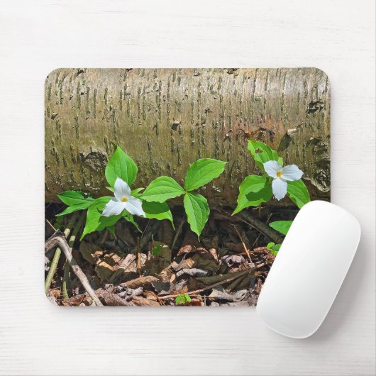 Michigan White Trilliums Mousepad (Mit Mouse)