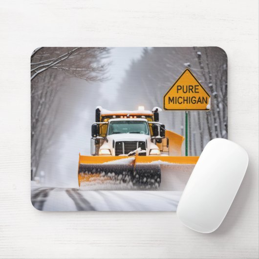 Michigan Winter Snowplow Mousepad (Mit Mouse)