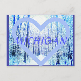 Michigan Winter Woodland Postkarte