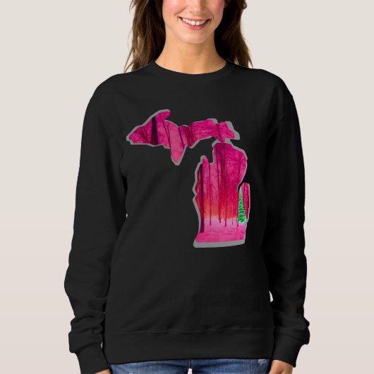 Michigan Winterthema auf diesem schwarzen Sweatshi Sweatshirt (Vorderseite)