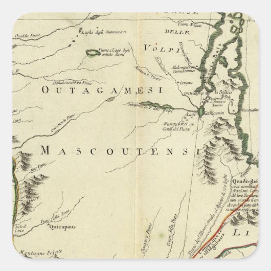 Michigan, Wisconsin, Illinois Quadratischer Aufkleber (Vorderseite)