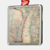Michigan, Wisconsin Map von Mitchell Silbernes Ornament (Links)
