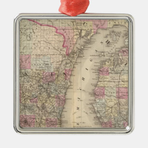 Michigan, Wisconsin Silbernes Ornament
