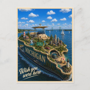 Michigan Wish You Were Here State-Serie Postkarte