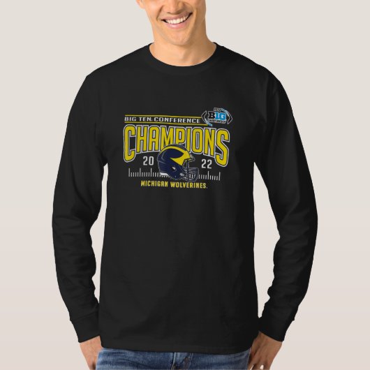 Michigan Wolverines Big Ten Champs 2022 Helmet T-Shirt (Vorderseite)