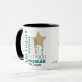 Michigan Word Art Tasse (Vorderseite Links)