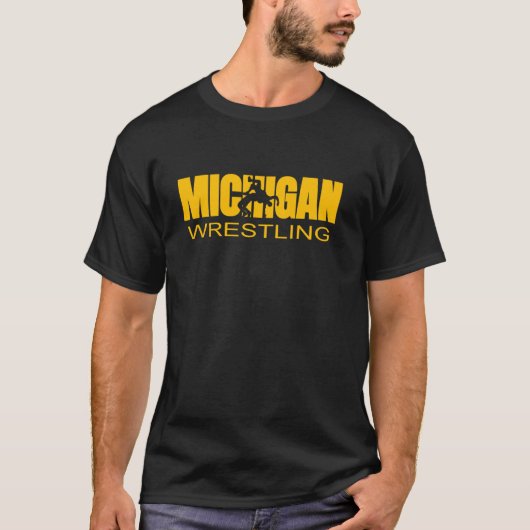 Michigan Wrestling Freestyle Wrestler MI The Wolve T-Shirt (Vorderseite)