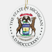 Michigan-Zeichen Keramik Ornament (Links)