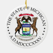 Michigan-Zeichen Keramik Ornament (Hinten)