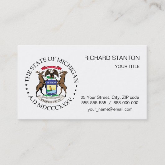 Michigan-Zeichen Visitenkarte (Vorderseite)