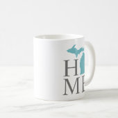 Michigan Zuhause Aqua Blue Custom City Herz Kaffeetasse (VorderseiteRechts)