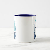 Michigan Zuhause Aqua Navy Blue Custom City Heart Zweifarbige Tasse (Mittel)