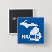 Michigan Zuhause Away From Staat Button Abzeichen (Vorne & Hinten)