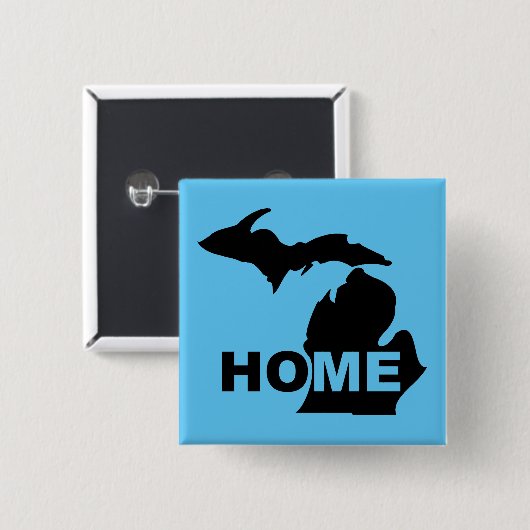 Michigan Zuhause Away From Staat Button Abzeichen  (Vorne & Hinten)