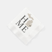 Michigan Zuhause Beige und Grau City Heart Serviette (Ecke)