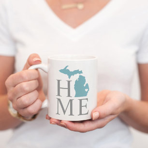 Michigan Zuhause Blau Grauer Staat Herz Kaffeetasse