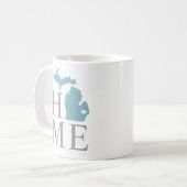 Michigan Zuhause Blue Gray Custom City Heart Kaffeetasse (Vorderseite Links)