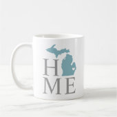 Michigan Zuhause Blue Gray Custom City Heart Kaffeetasse (Links)