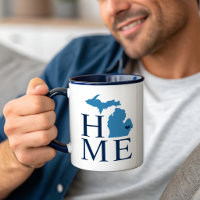 Michigan Zuhause Blue und Navy Custom City Heart