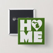 Michigan Zuhause Heart Staat Button Abzeichen Butt (Vorne & Hinten)