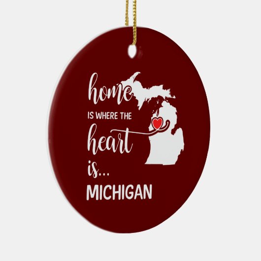 Michigan Zuhause ist das Herz Keramik Ornament (Rechts)