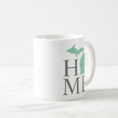 Michigan Zuhause Mint Green Custom City Heart Kaffeetasse (VorderseiteRechts)
